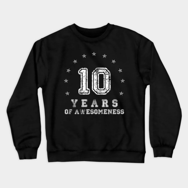 Vintage 10 years of awesomeness Crewneck Sweatshirt by opippi